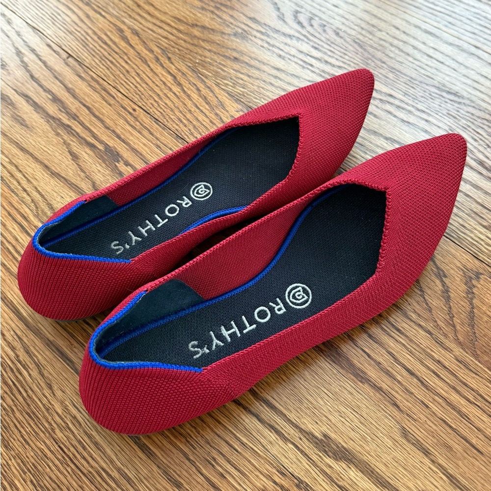 Rothy's The Point Flats - Chili Red Points Size 9